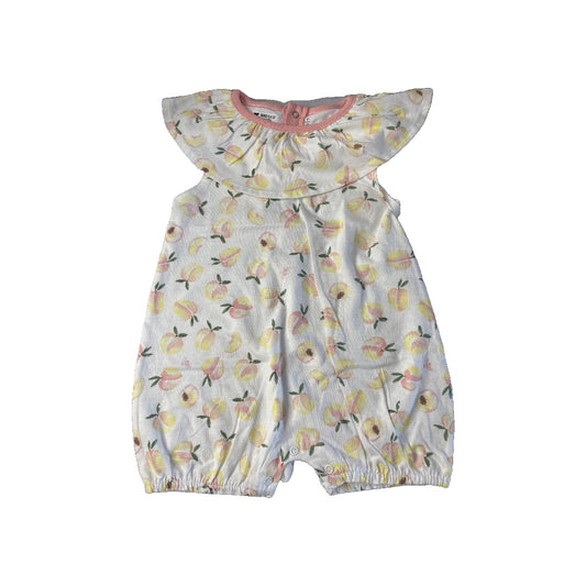 Burt's Bees Girls White | Peach Romper Size: 12-18 months White | Peach