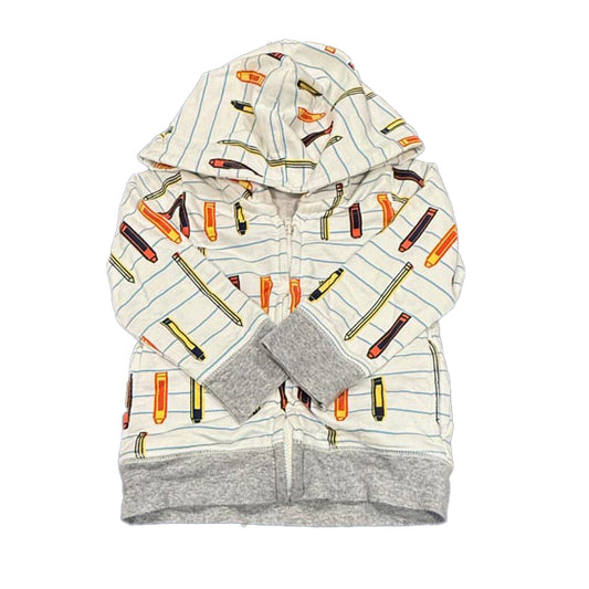 Monica & Andy Boys White Pencils Hoodie Size: 18-24 Months