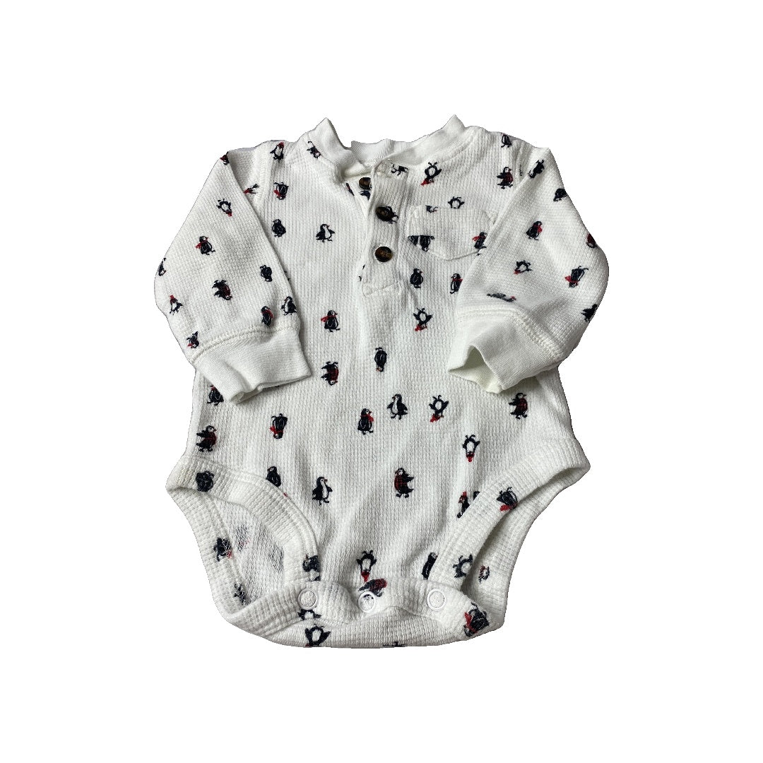 Carters Boys White | Penguins Onesie Size: 3 months White | Penguins