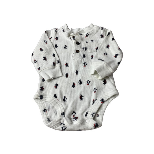 Carters Boys White | Penguins Onesie Size: 3 months White | Penguins