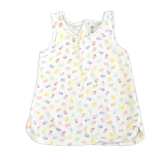 Gap Girls White Pineapples Tank Top Size: 4T White Pineapples