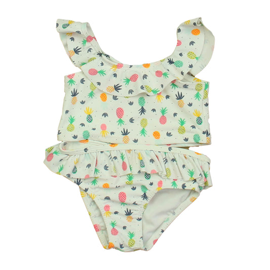 Gap Girls White Pineapples 2-piece Swimsuit Size: 12-18 Months White Pineapples
