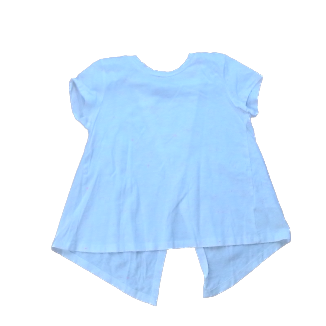 Rockets Of Awesome Girls White | Pink and Yellow Speckles Short Sleeve Shirt Size: 6 Years White | Pink and Yellow Speckles