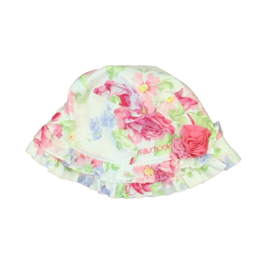 Baby Millymook Girls White | Pink | Blue Floral Hat Size: 12-24 Months White | Pink | Blue Floral