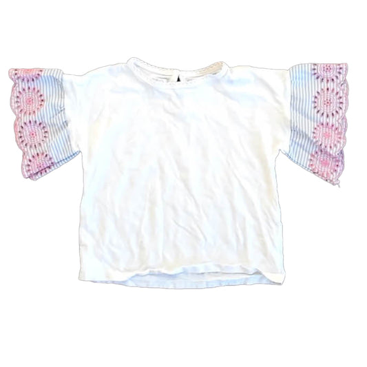 Mudpie Girls White | Pink | Blue T-Shirt Size: 2-3T White | Pink | Blue