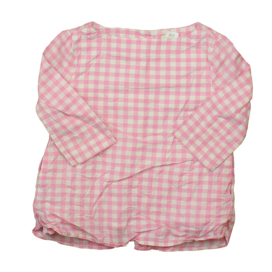 Crewcuts Girls White | Pink | Checks Blouse Size: 4-5T