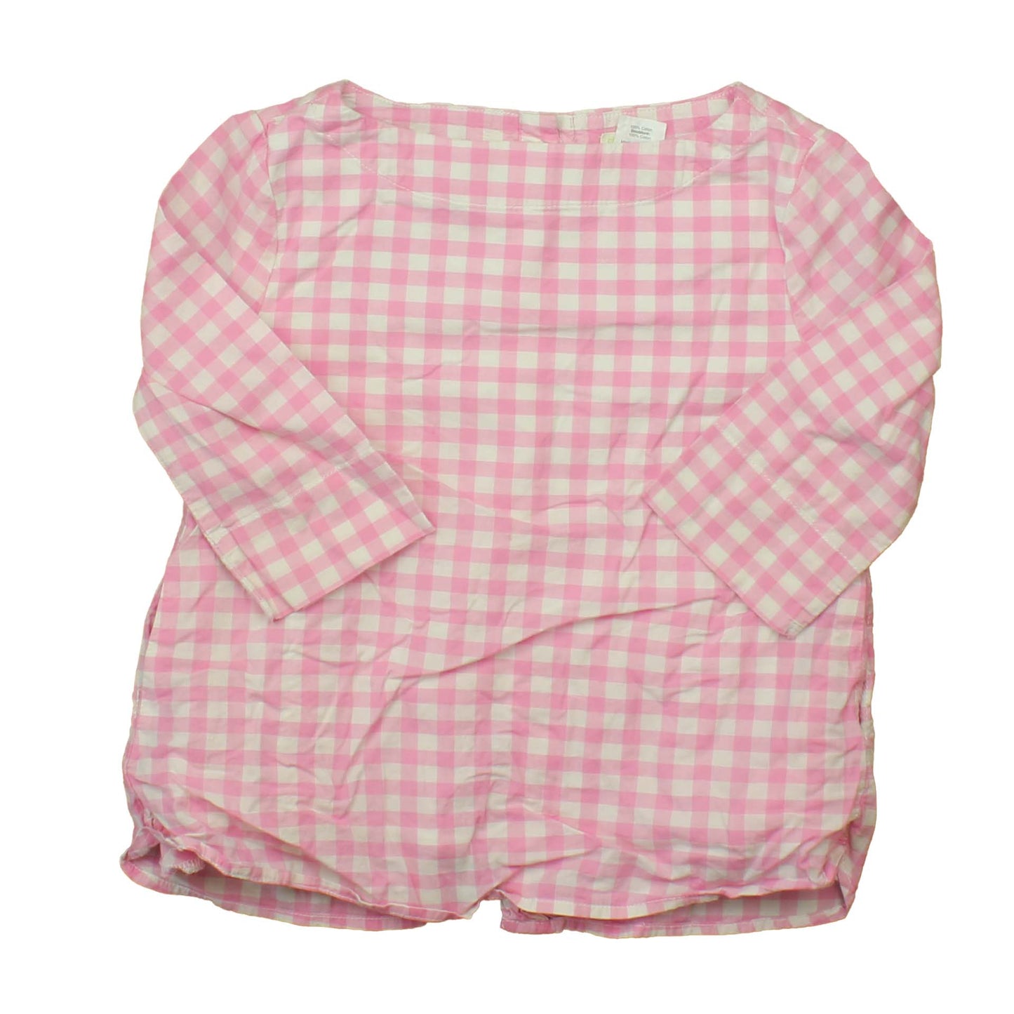 Crewcuts Girls White | Pink | Checks Blouse Size: 4-5T