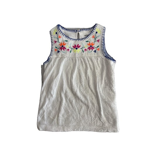 Carters Girls White | Pink floral Tank Top Size: 4T White | Pink floral