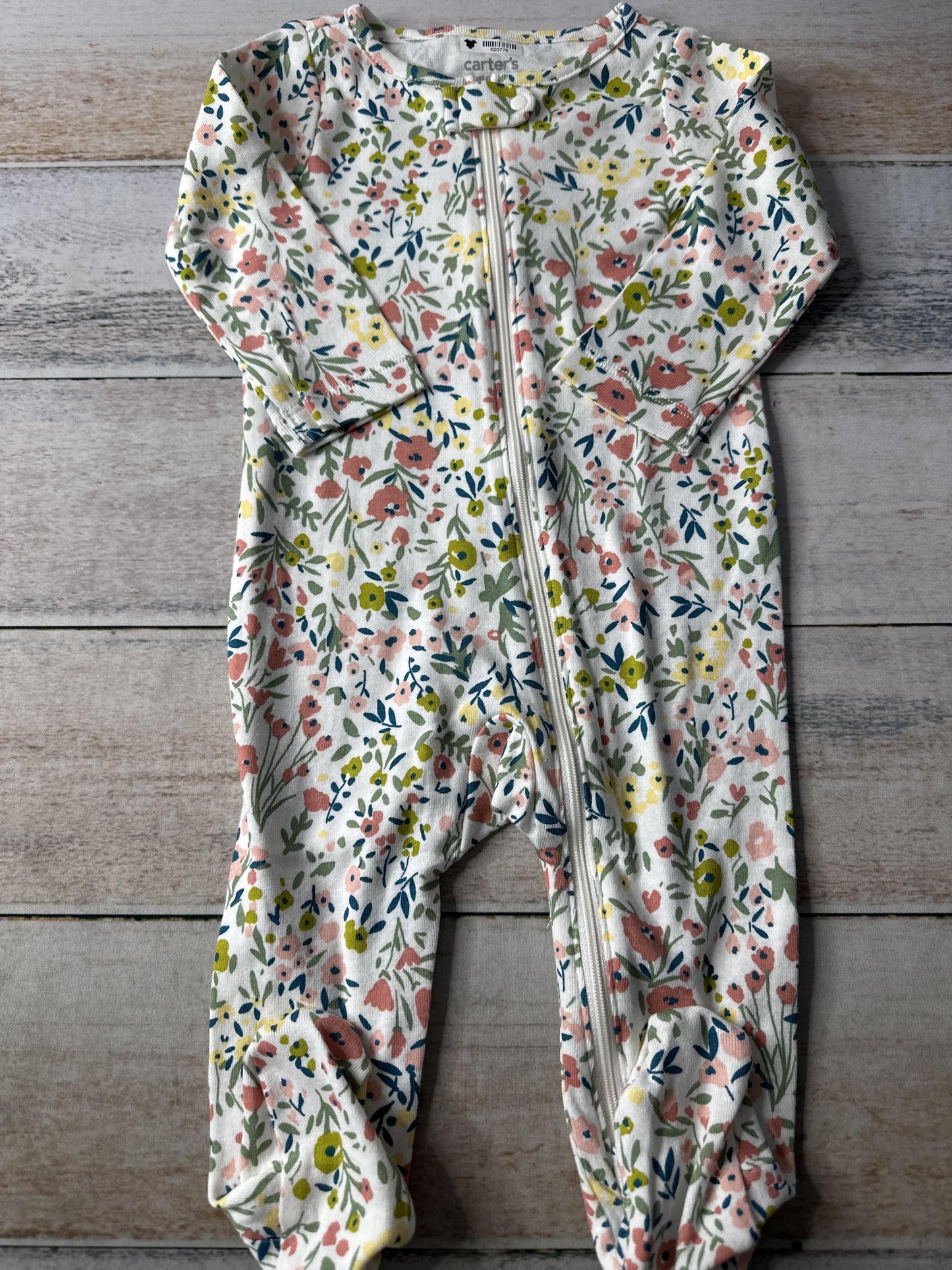 Carters Girls White | Pink floral Pajamas Size: 6-9 months White | Pink floral