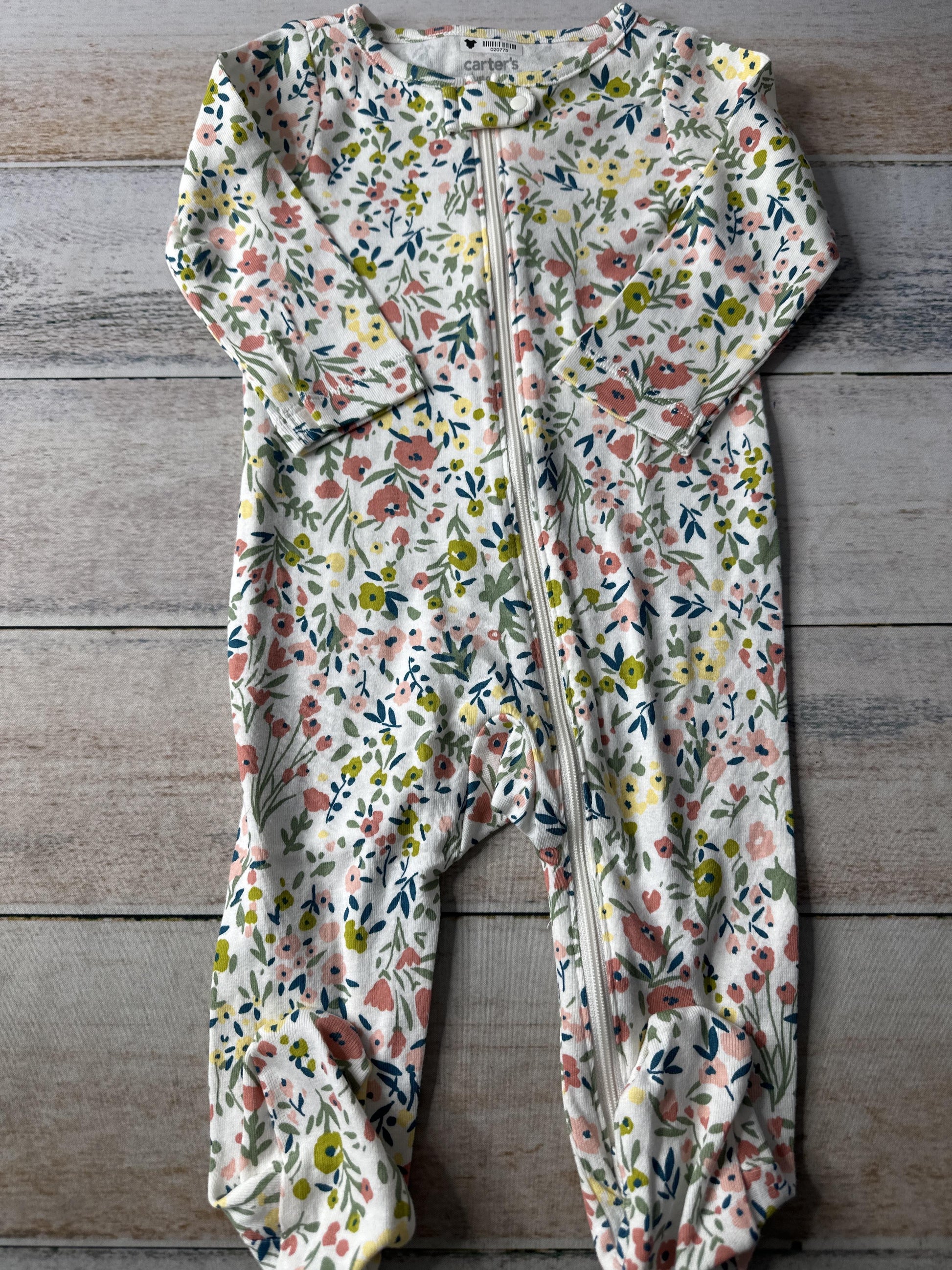 Carters Girls White | Pink floral Pajamas Size: 6-9 months White | Pink floral