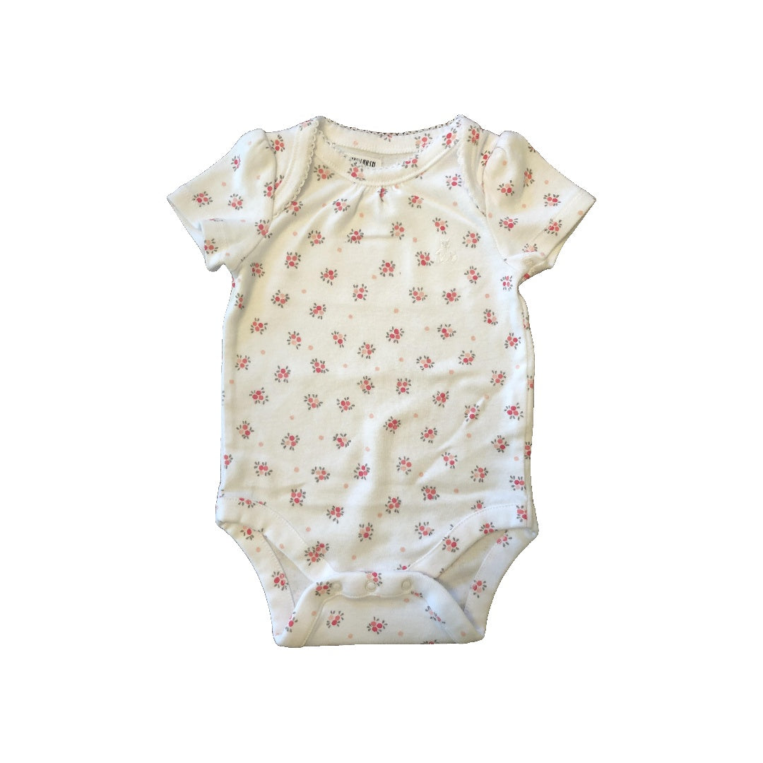 Gap Girls White | Pink floral Onesie Size: 0-3 months White | Pink floral