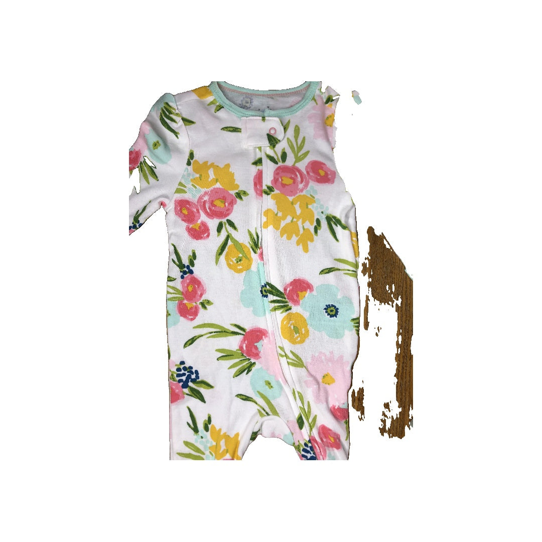 Cloud Island Girls White | Pink floral Pajamas Size: 6-9 months White | Pink floral