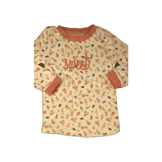 asher and olivia Girls White | Pink floral Pajamas Size: 12 months White | Pink floral