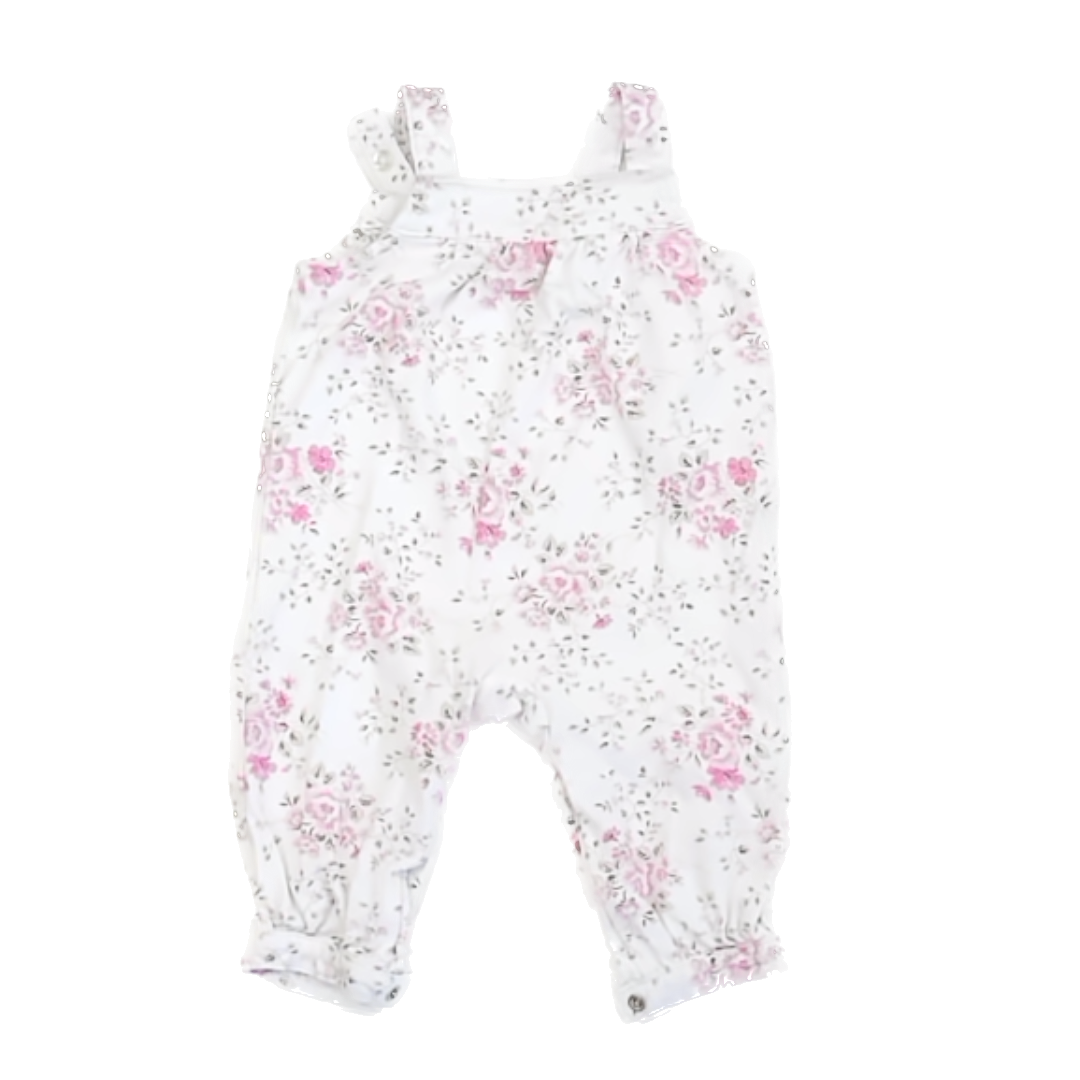 Unknown Girls White | Pink Floral Onesie Size: 6M White | Pink Floral