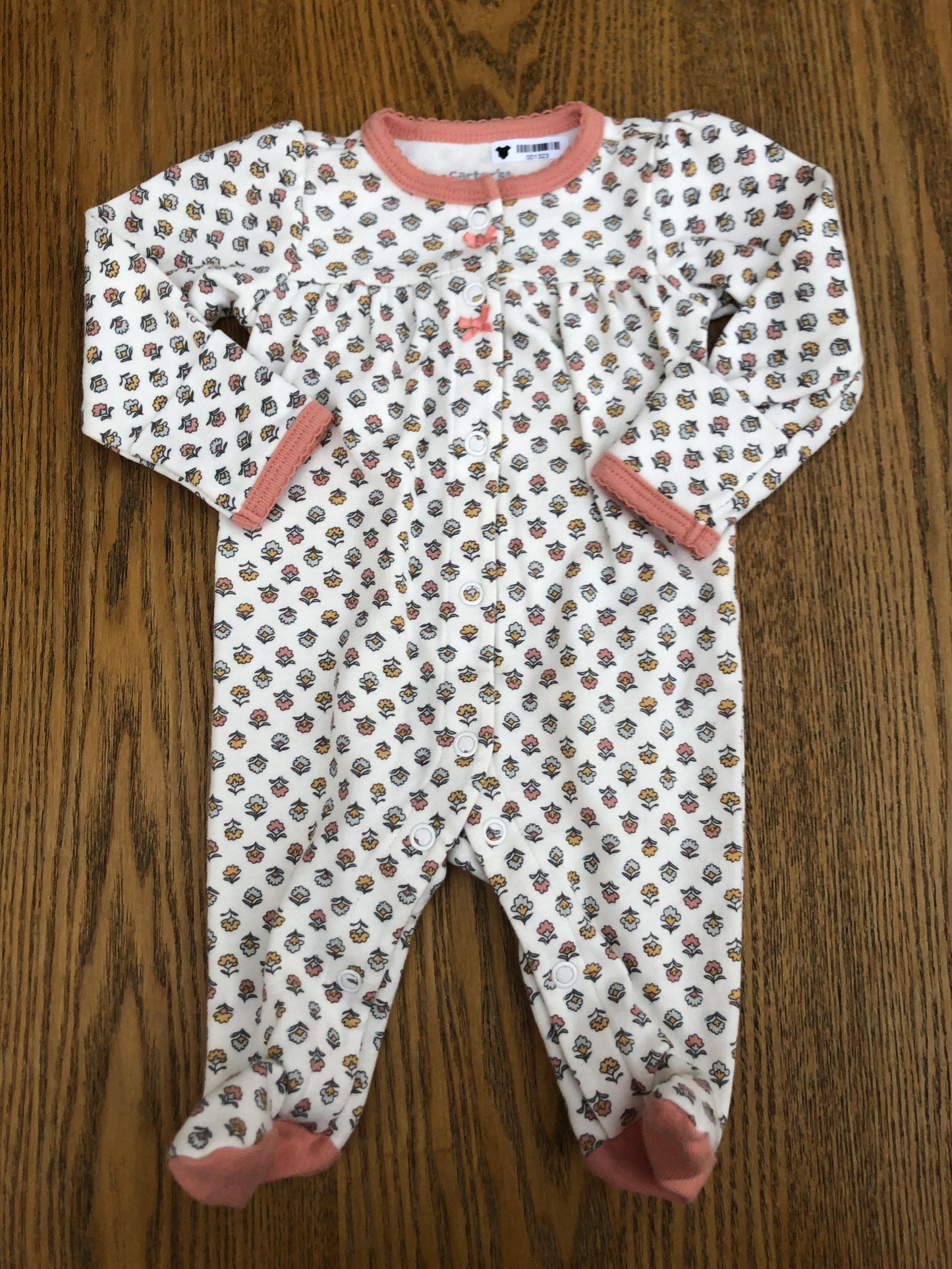 Carters Girls White | Pink floral Pajamas Size: Newborn White | Pink floral