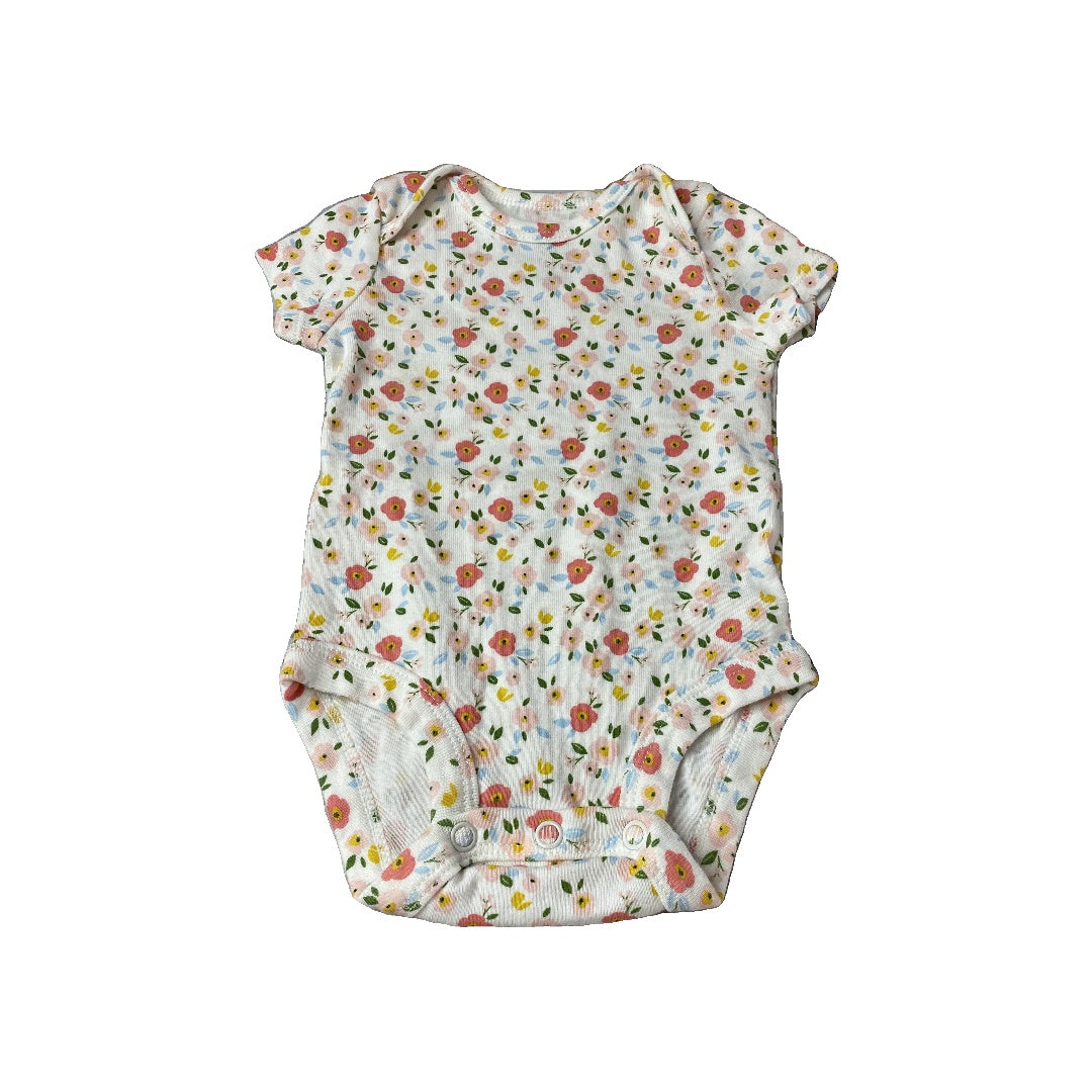 Carters Girls White | Pink floral Onesie Size: 3 months White | Pink floral