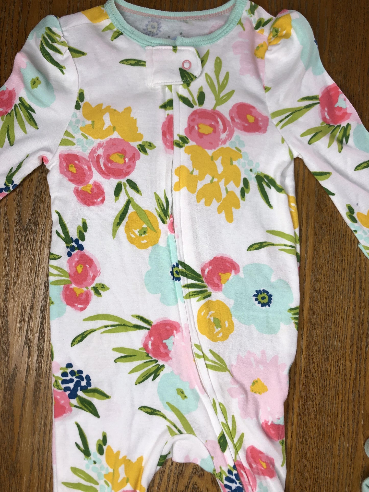 Cloud Island Girls White | Pink floral Pajamas Size: 6-9 months White | Pink floral