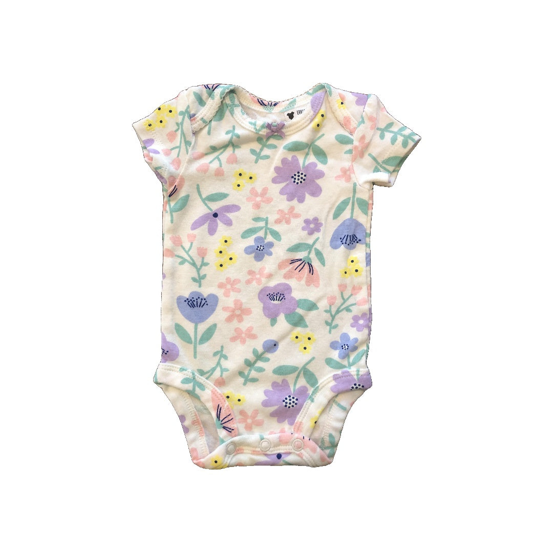 Carters Girls White | Pink floral Onesie Size: Newborn White | Pink floral