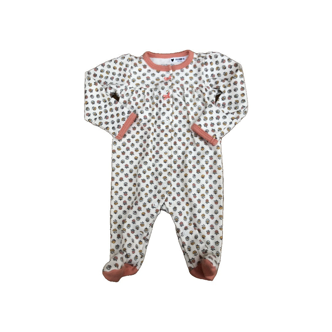 Carters Girls White | Pink floral Pajamas Size: Newborn White | Pink floral