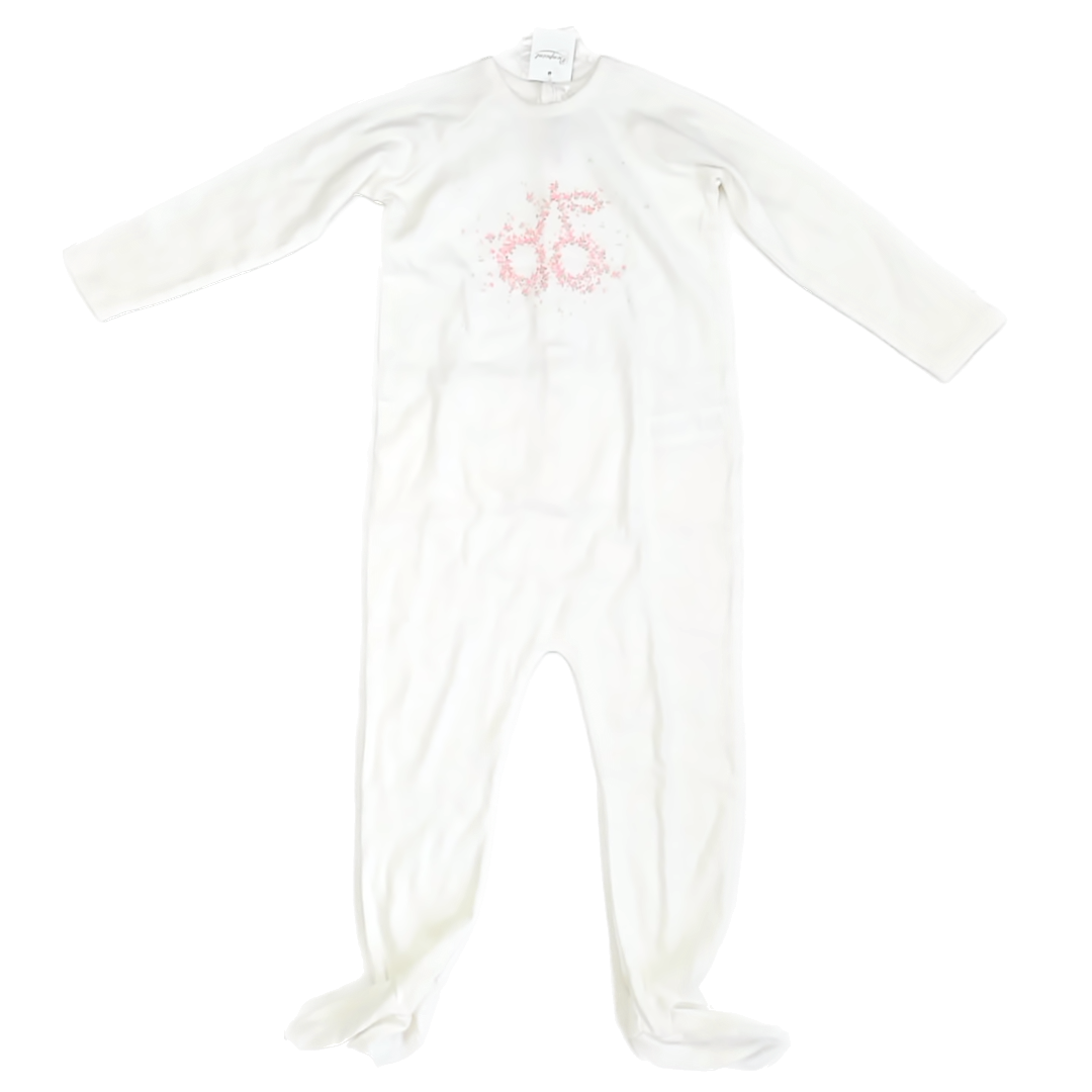 Bonpoint Girls White | Pink Floral 1-piece footed Pajamas Size: 2T White | Pink Floral
