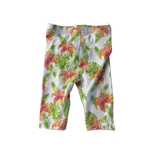 Burt's Bees Girls White | Pink floral Pants Size: 12-18 months White | Pink floral