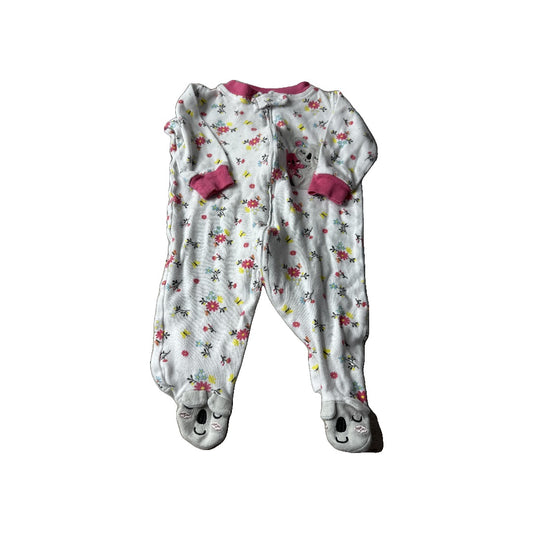 Koala Baby Girls White | Pink floral Pajamas Size: 3-6 months White | Pink floral