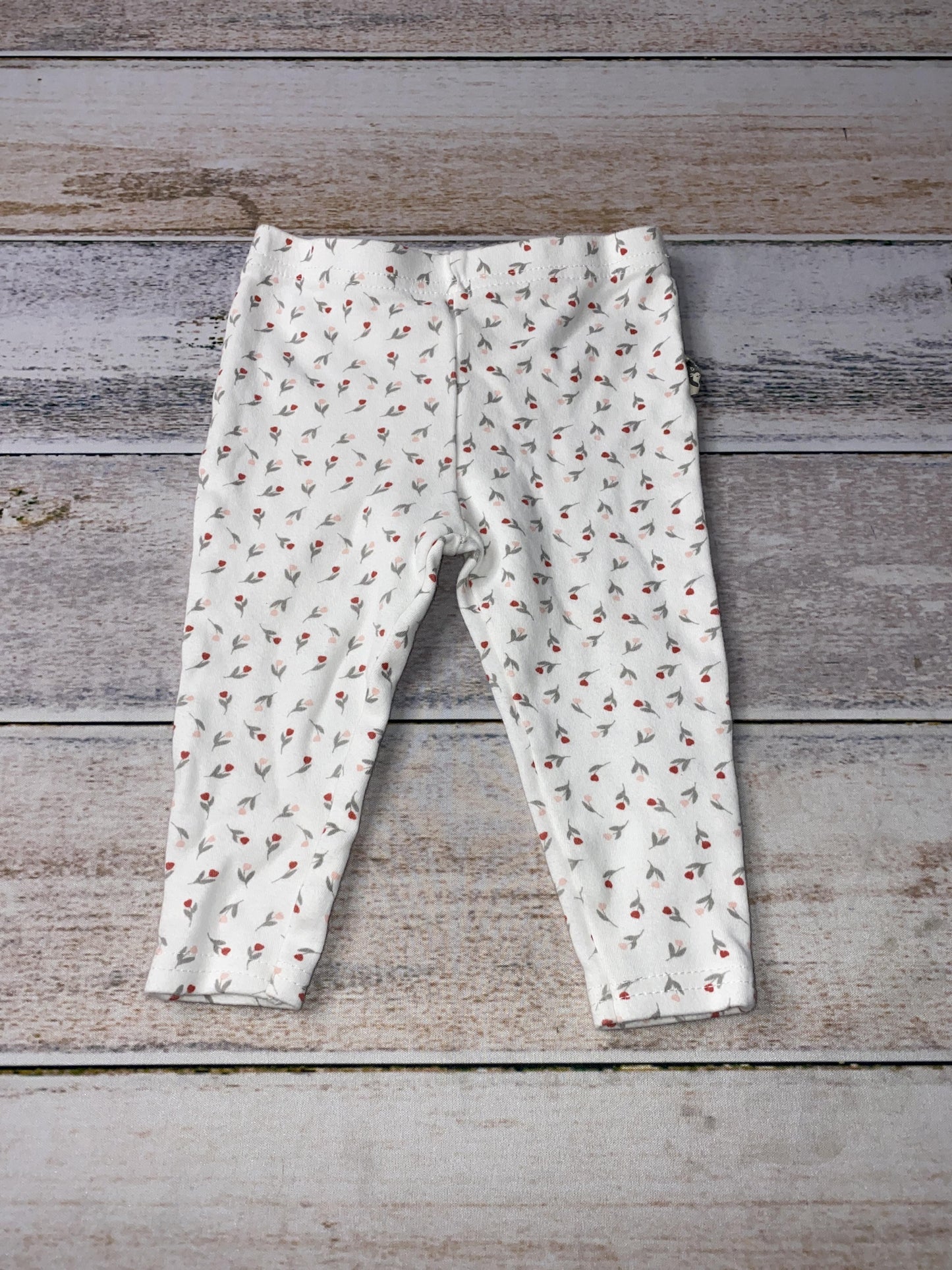 Rabbit Bear Girls White | Pink floral Pants Size: 6-9 months White | Pink floral