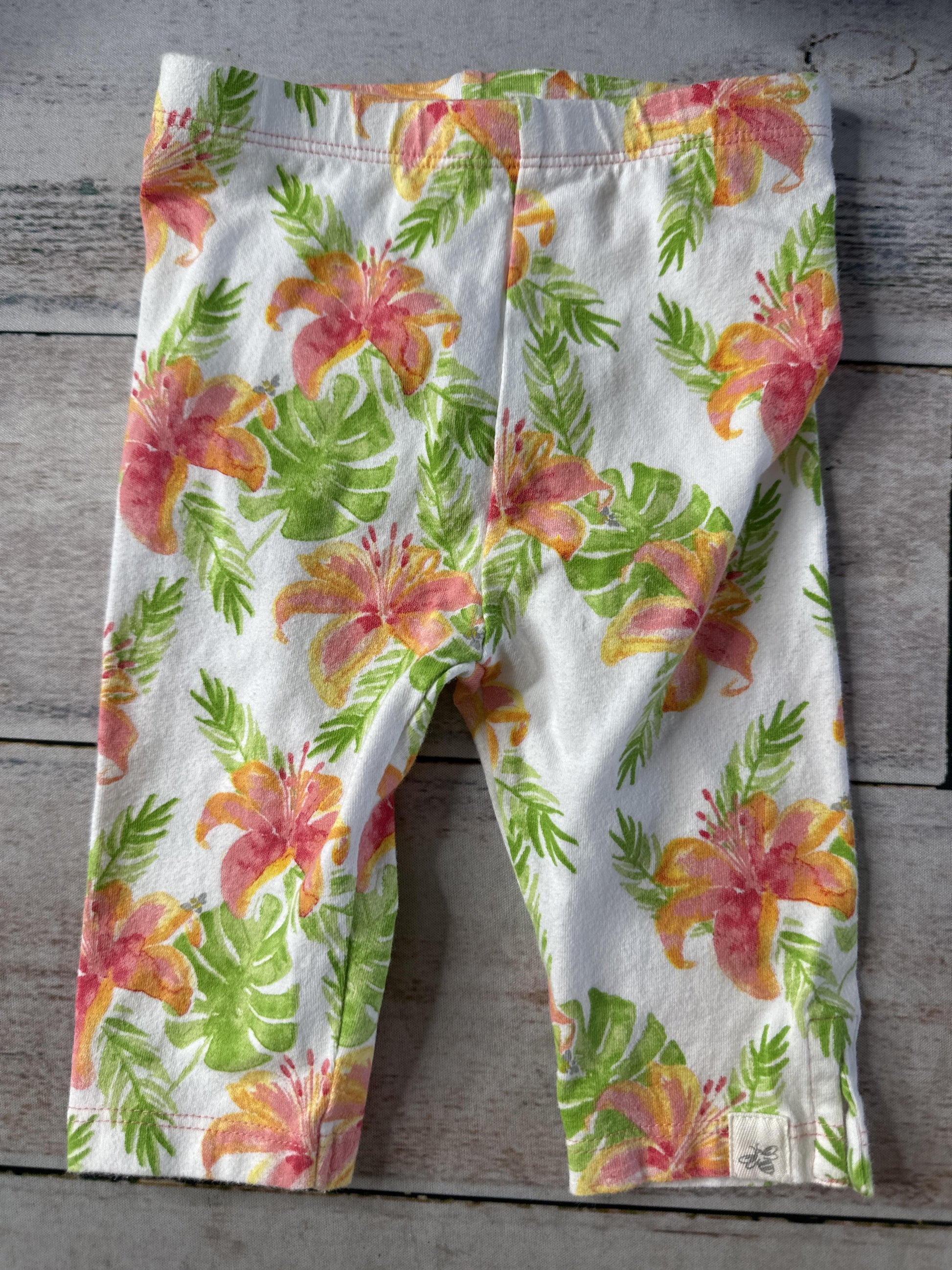 Burt's Bees Girls White | Pink floral Pants Size: 12-18 months White | Pink floral