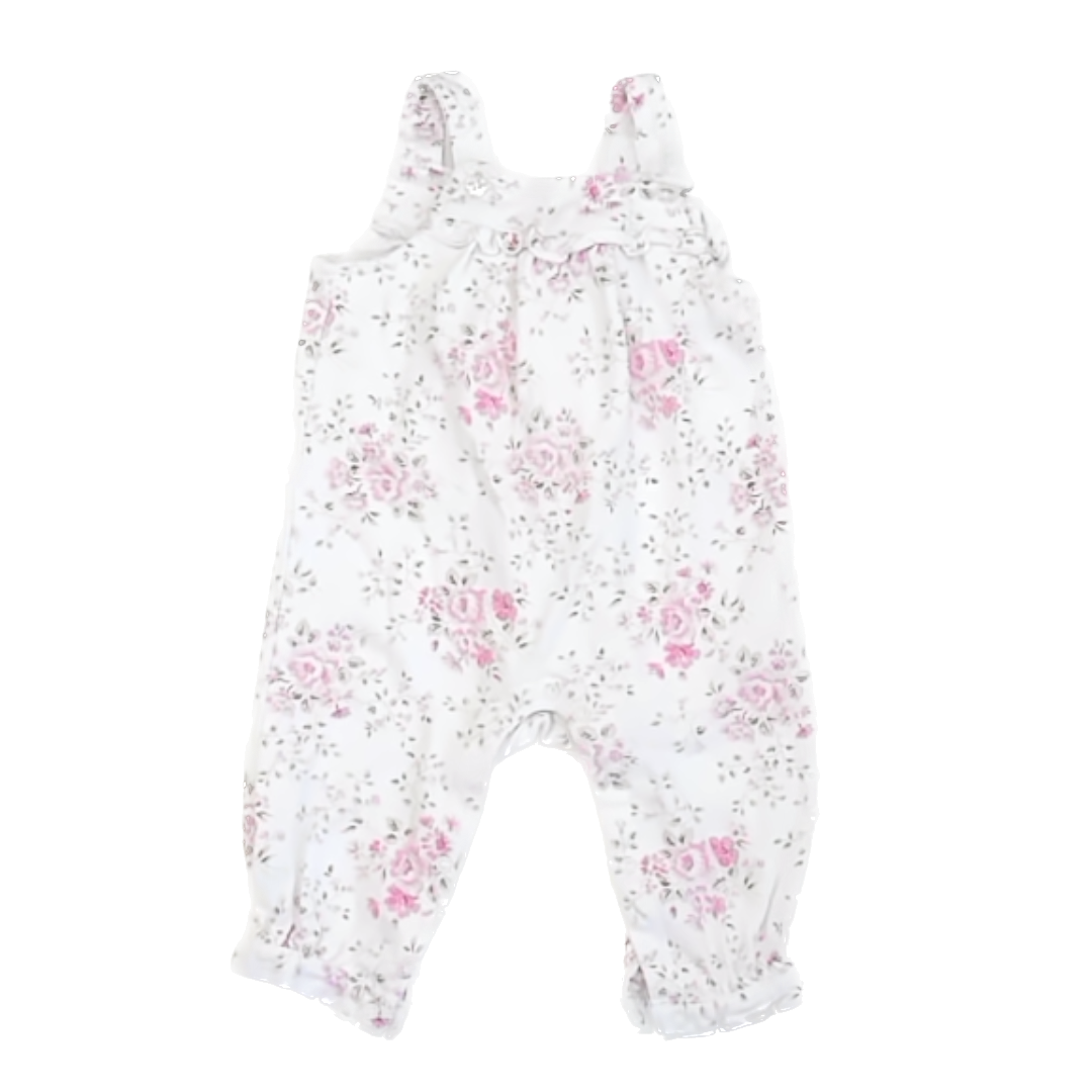 Unknown Girls White | Pink Floral Onesie Size: 6M White | Pink Floral