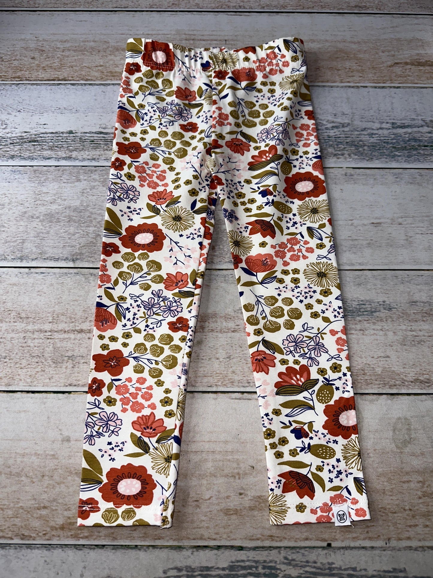 Honest Co Girls White | Pink floral Pants Size: 3T White | Pink floral