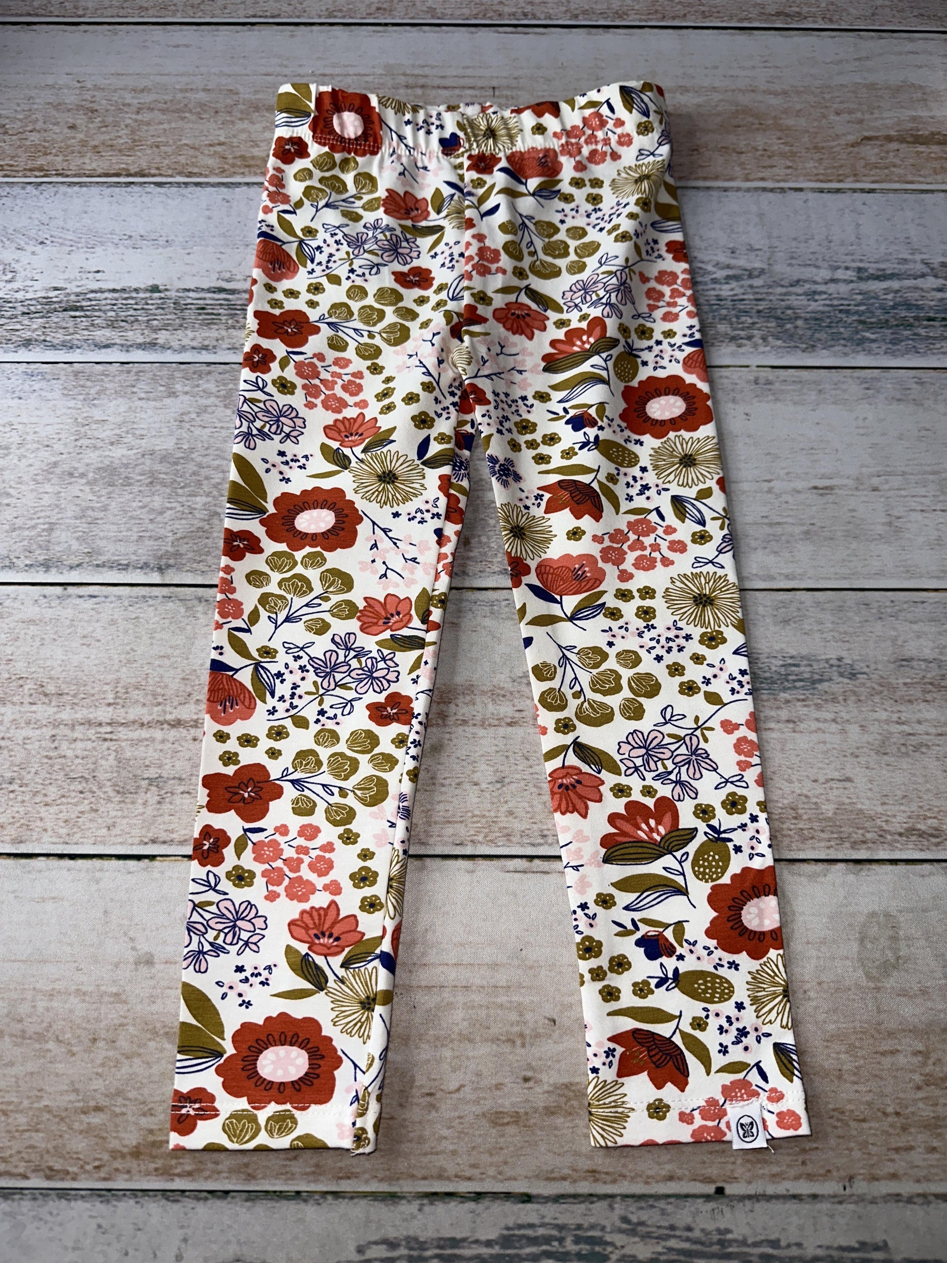 Honest Co Girls White | Pink floral Pants Size: 3T White | Pink floral