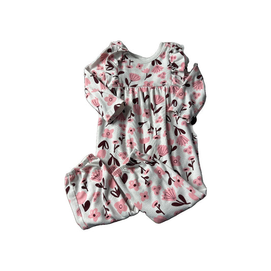 Cat & Jack Girls White | Pink floral Long Sleeve Outfit Size: 18 months White | Pink floral