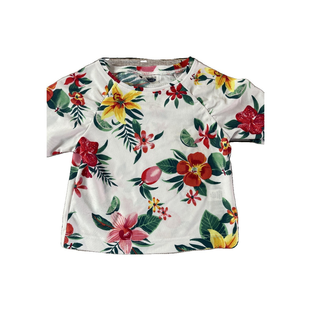 Old Navy Girls White | Pink floral Swimwear Size: 6-12 months White | Pink floral