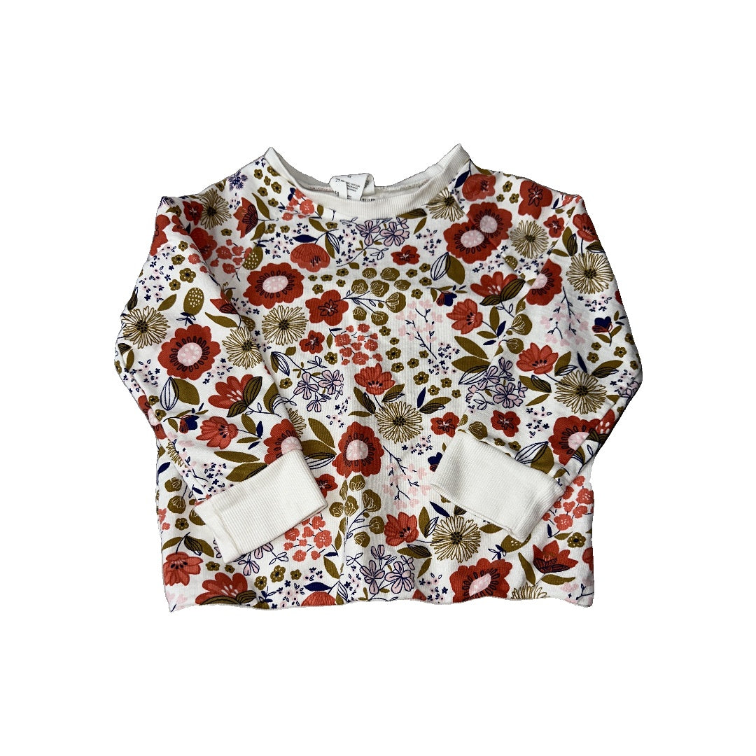 Honest Co Girls White | Pink floral Sweatshirt Size: 3T White | Pink floral