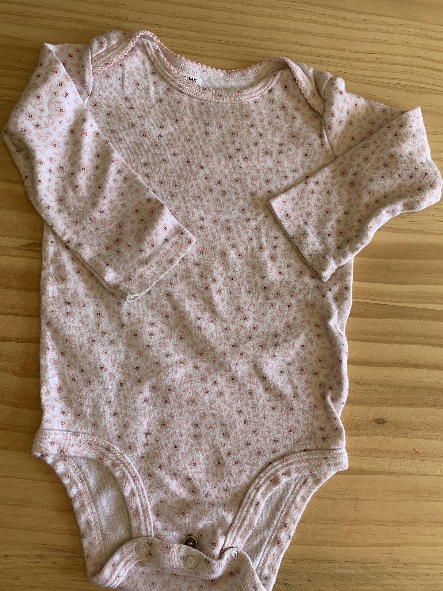 Girls White | Pink floral Onesie Size: 12M White | Pink floral