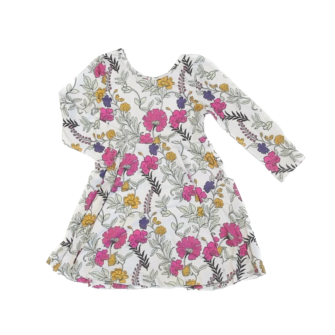 Unknown Girls White | Pink Floral Dress Size: L White | Pink Floral