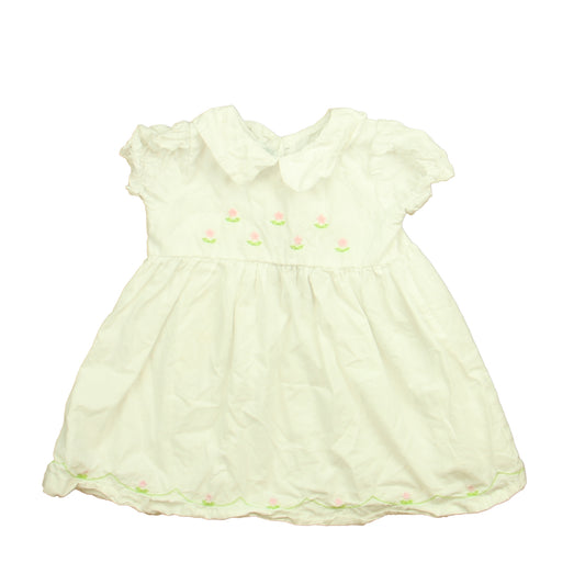 Lil Catcus Girls White | Pink | Green Floral Dress Size: 2T White | Pink | Green Floral