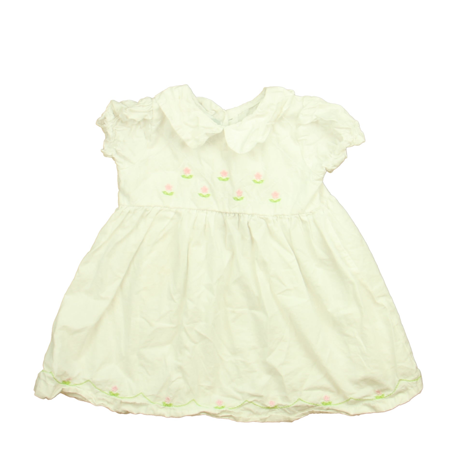 Lil Catcus Girls White | Pink | Green Floral Dress Size: 2T White | Pink | Green Floral