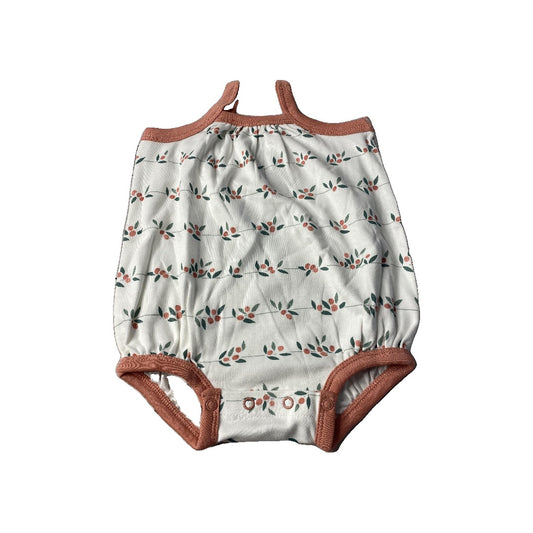 Kristin Cavalla x Sapling Girls White | pink | green | Flowers Romper Size: 6-12 months White | pink | green | Flowers