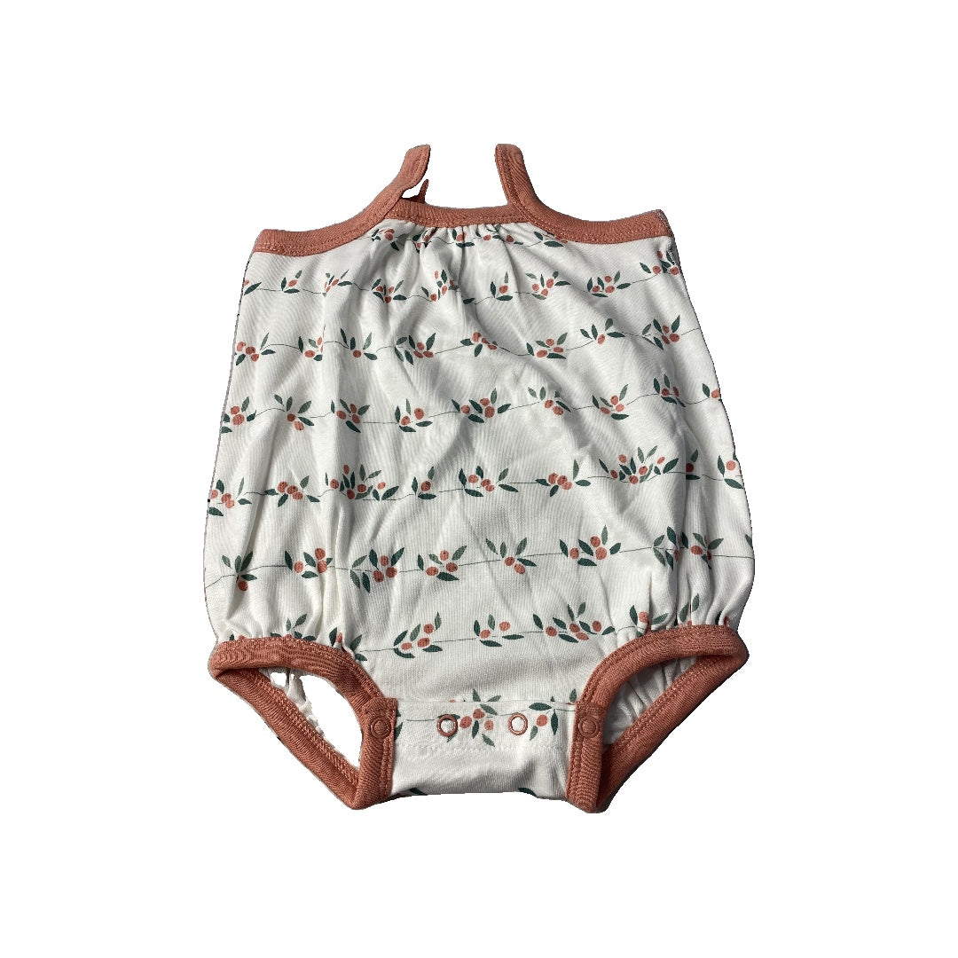 Kristin Cavalla x Sapling Girls White | pink | green | Flowers Romper Size: 6-12 months White | pink | green | Flowers