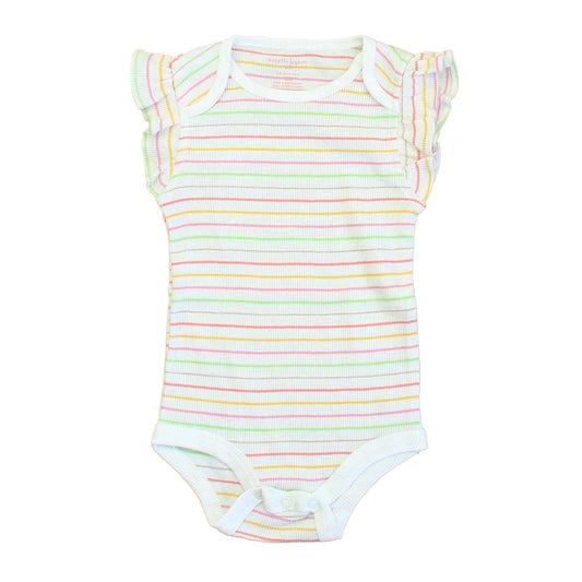 Nanette Lepore Girls White | pink | Green Stripe Onesie Size: 12 Months