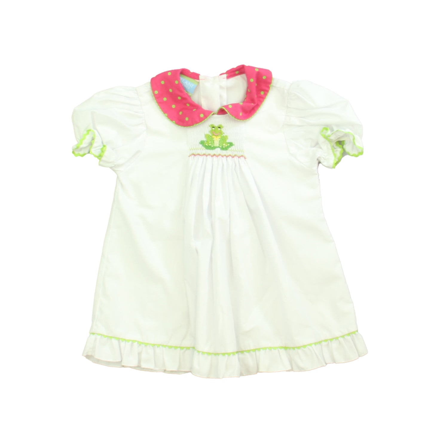 Velani Classics Girls White | Pink | Green Blouse Size: 3T White | Pink | Green