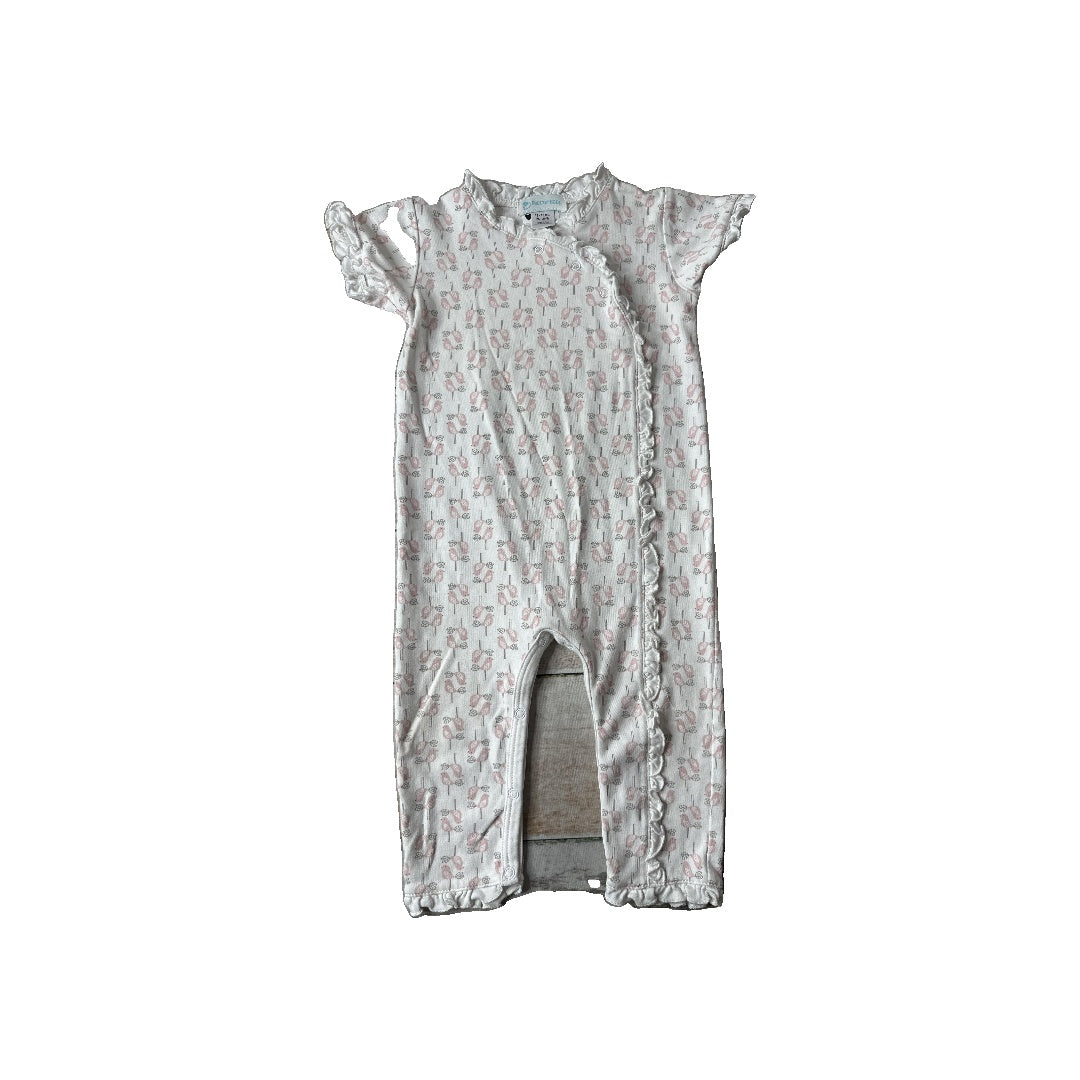 Feather Baby Girls White | pink | Grey Romper Size: 12-18 months White | pink | Grey