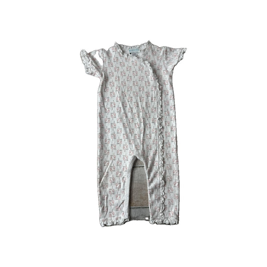 Feather Baby Girls White | pink | Grey Romper Size: 12-18 months White | pink | Grey