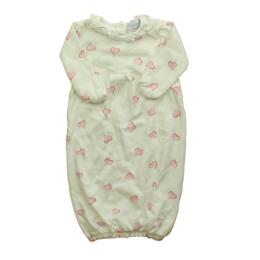Nellapima Girls White | Pink Hearts Nightgown Size: 0-3 Months