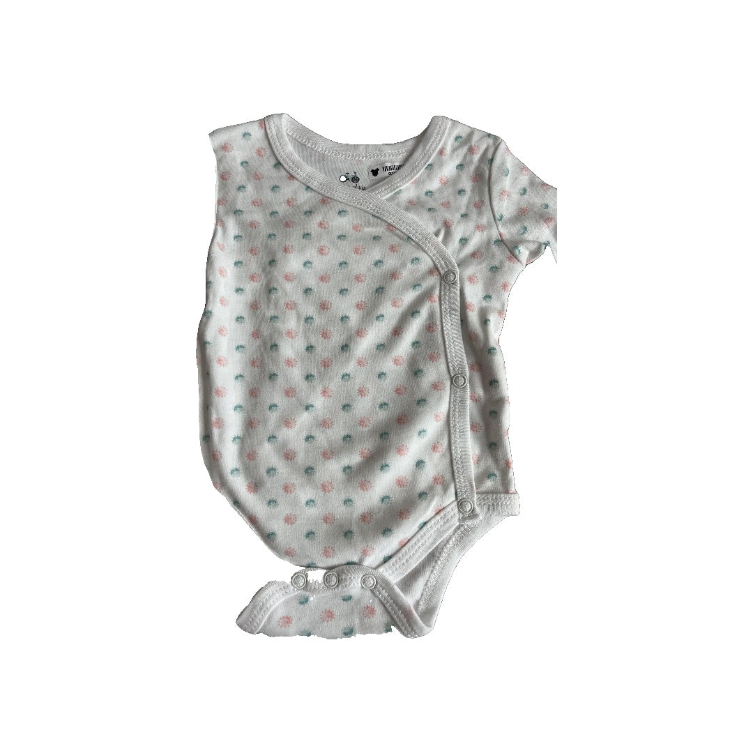 asher and olivia Girls White | pink | Light Blue Onesie Size: 0-3 months White | pink | Light Blue