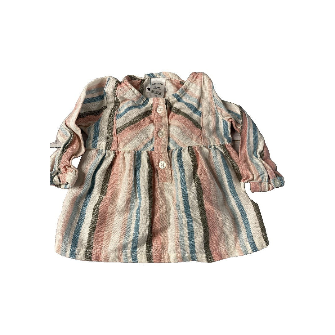 Carters Girls White | pink | Navy Blue | Light Blue Long Sleeve T-Shirt Size: 3 months White | pink | Navy Blue | Light Blue