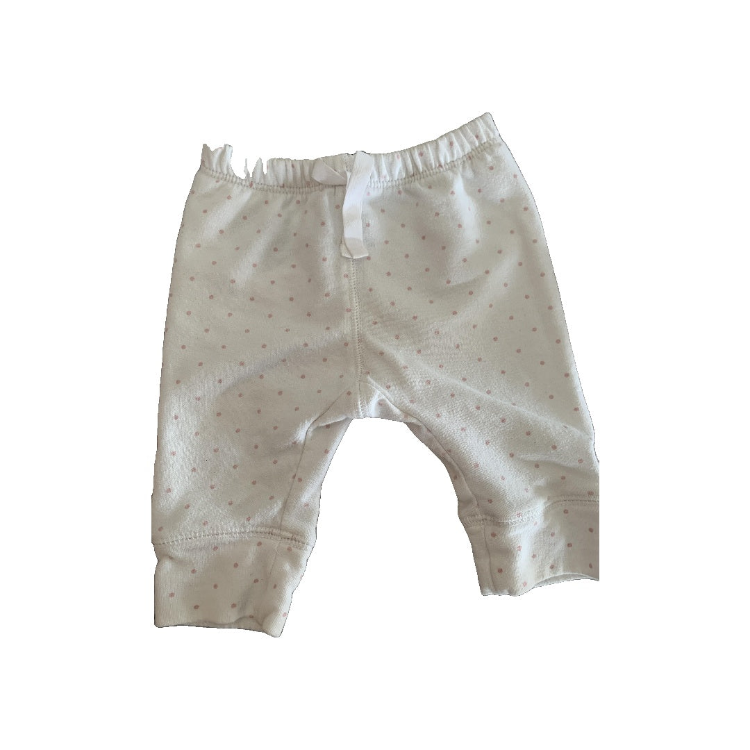 Gap Girls White | pink | polka dot Pants Size: 0-3 months White | pink | polka dot