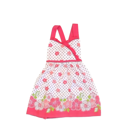 Unknown Girls White | Pink Polka Dots Dress Size: 18-24 Months* White | Pink Polka Dots