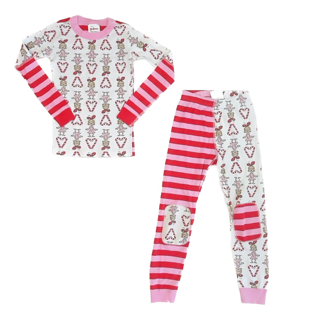 Dr. Seuss x Hanna Andersson Girls White | Pink | Red 2-piece Pajamas Size: 6-7 Years White | Pink | Red
